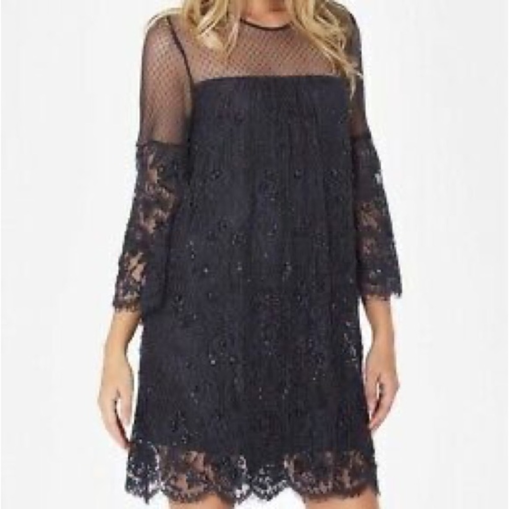 Parker River Lace Embellished Sequin Cocktail Dress Size XS NWT